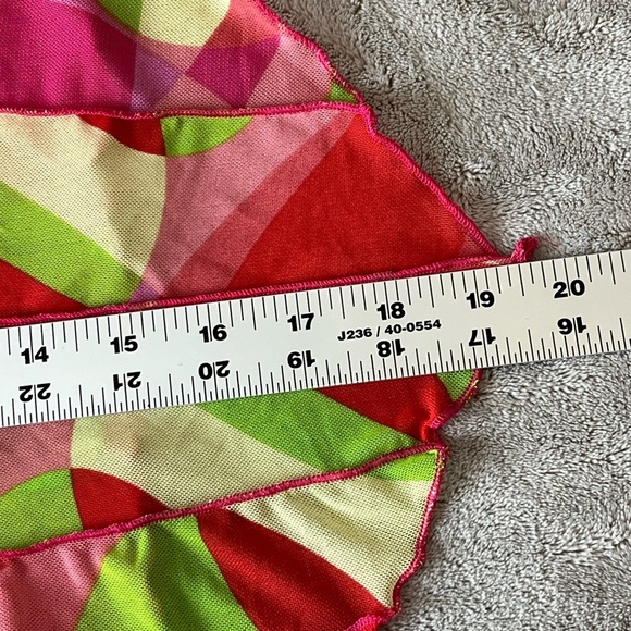 Y2K Pucci Inspired Sheer Mesh Vibrant Psychedelic Print Top Shirt Crop Size M - Picture 14 of 14